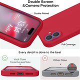 Husă silicon lichid roșu iPhone 16 Plus Vivimall, margini ridicate protecție display