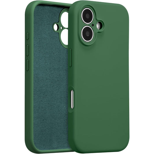 Husa de Protectie, Vivimall, pentru iPhone 16 Plus, Liquid Silicone, cu Microfibra pe Interior, Protectie Antisoc, Compatibil Incarcare Wireless, Verde - vivimall.ro
