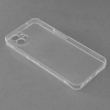 Husă transparentă Nothing Phone 1 montată pe telefon, design Glyph vizibil, vedere spate