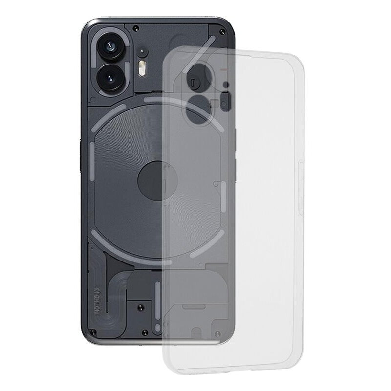 Husă transparentă TPU Protect Plus pentru Nothing Phone 2 cu Dust Plug, vedere frontală