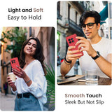 Husă OnePlus 11 5G silicon lichid roșu, vedere spate cu decupaj cameră foto