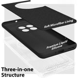 Husă OnePlus 11 5G neagră montată pe telefon, compatibilă încărcare wireless, vedere spate