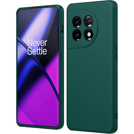 Husa de Protectie, Vivimall, pentru OnePlus 11 5G, Liquid Silicone, cu Microfibra pe Interior, Protectie Antisoc, Compatibil Incarcare Wireless, Verde - vivimall.ro