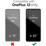 Husă protecție OnePlus 12 5G albastru, demonstrație margini ridicate display și antisoc