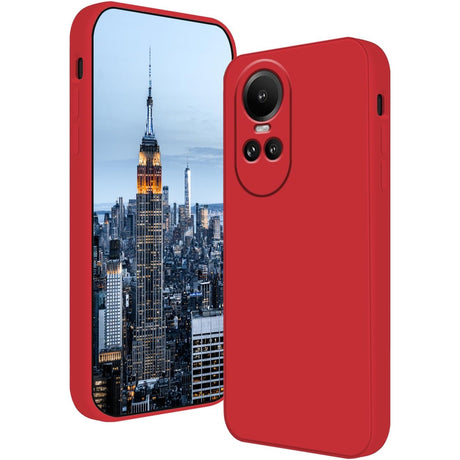 Husa de Protectie, Vivimall, pentru Oppo Reno 10 5G, Liquid Silicone, cu Microfibra pe Interior, Protectie Antisoc, Compatibil Incarcare Wireless, Rosu - vivimall.ro