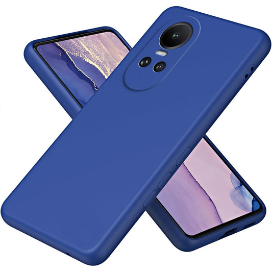 Husa de Protectie, Vivimall, pentru Oppo Reno 10 5G, Liquid Silicone, cu Microfibra pe Interior, Protectie Antisoc, Compatibil Incarcare Wireless, Albastru - vivimall.ro