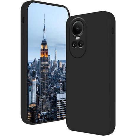 Husa de Protectie, Vivimall, pentru Oppo Reno 10 5G, Liquid Silicone, cu Microfibra pe Interior, Protectie Antisoc, Compatibil Incarcare Wireless, Negru - vivimall.ro