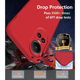 Decupaje precise husă Oppo Reno 10 Pro 5G roșu pentru butoane și port USB-C, vedere laterală