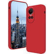 Husă Oppo Reno 10 Pro 5G din silicon lichid roșu, vedere frontală, compatibilă încărcare wireless