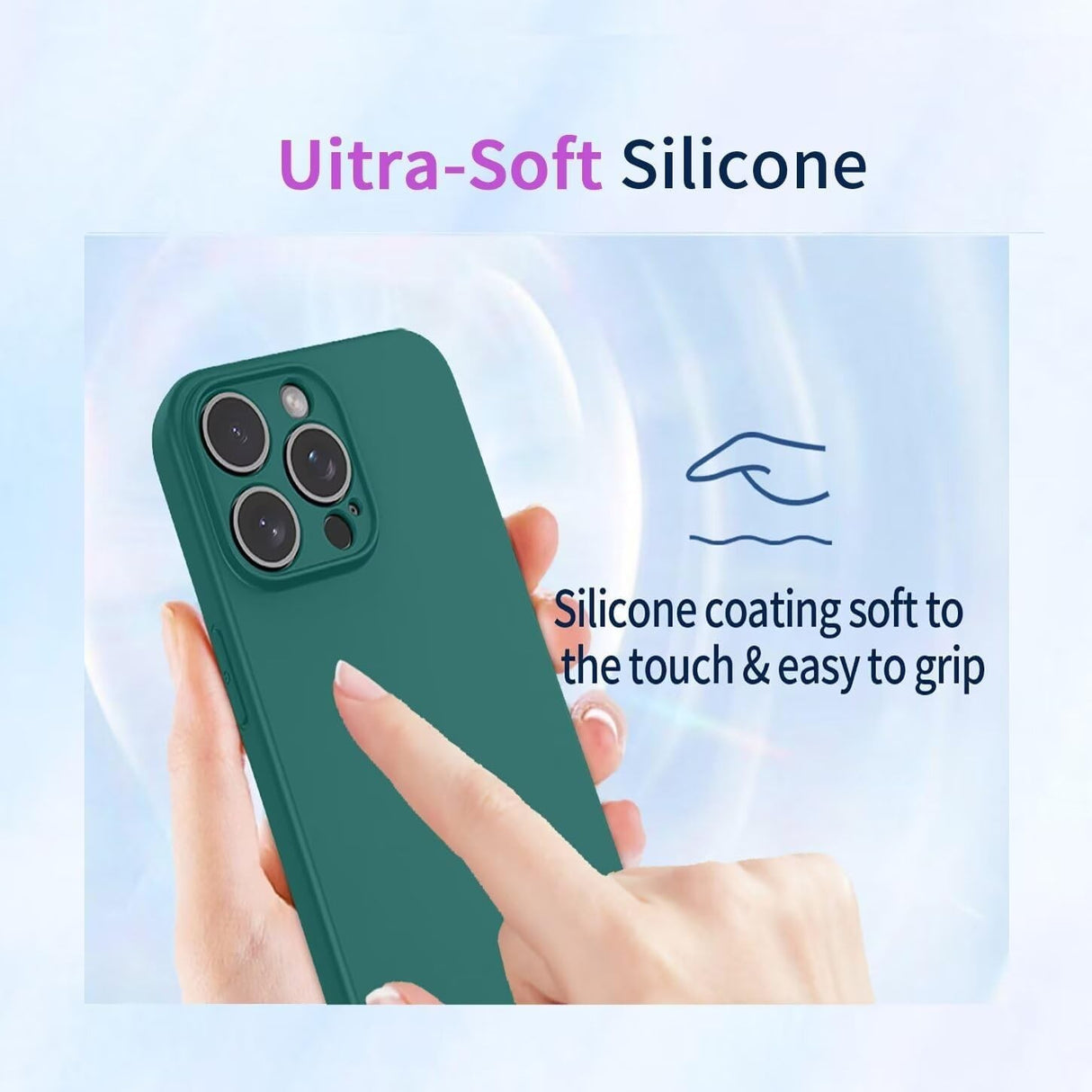Interior microfibră moale husă silicon lichid Oppo Reno 11 F, culoare verde