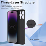 Husă silicon lichid Oppo Reno 11 F negru, margini ridicate protecție ecran și cameră