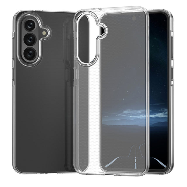 Husă silicon TPU transparentă pentru Samsung Galaxy A04E, model Protect Plus, vedere frontală