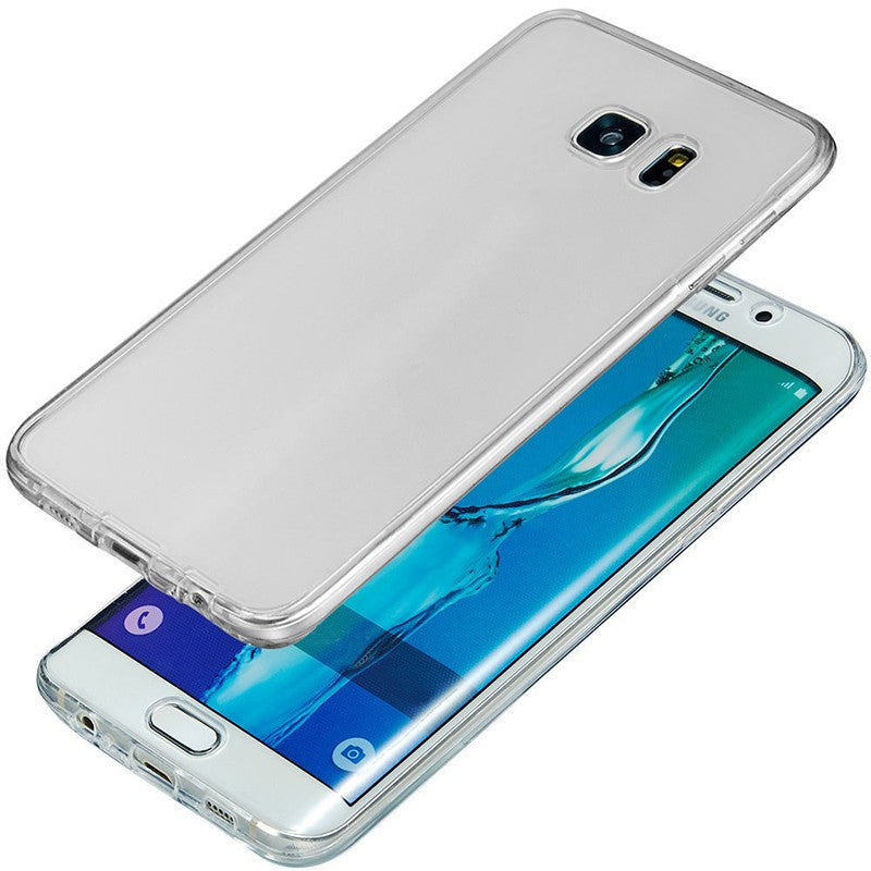 Husa de protectie Flippy® pentru Samsung A7 2017 Full Tpu 360 V2 Transparent cu margini albe - vivimall.ro