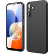 Husă silicon lichid neagră pentru Samsung Galaxy A15 cu interior microfibră, vedere frontală