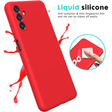 Interior microfibră husă Liquid Silicone roșie Samsung Galaxy A35, detaliu căptușeală
