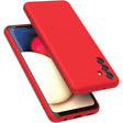 Husă roșie Liquid Silicone pentru Samsung Galaxy A35, vedere frontală, microfibră interior