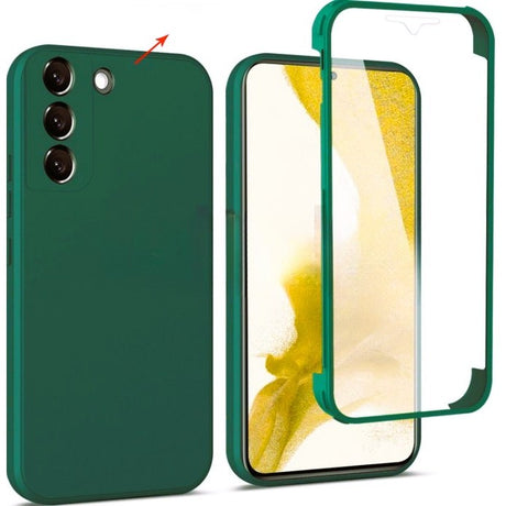 Husa de Protectie, Flippy, pentru Samsung Galaxy A51, cu Acoperire Completa 360, Folie de Protectie, Plastic, Auriu - vivimall.ro