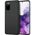 Husă TPU mat neagră pentru Samsung Galaxy S20, vedere frontală, design slim anti-amprentă