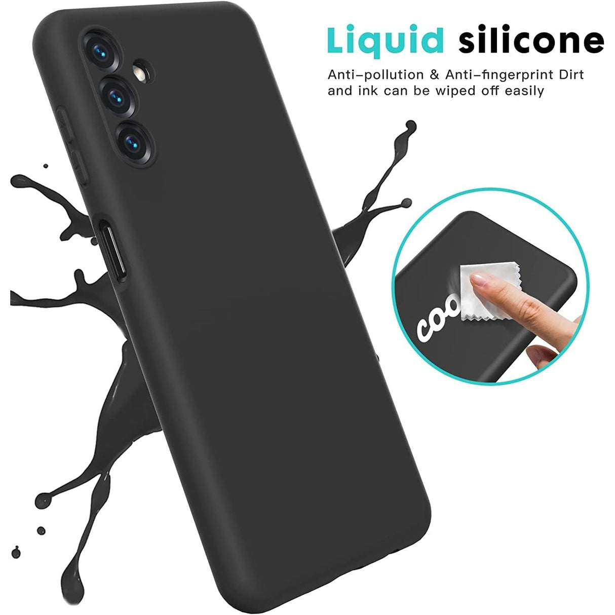 Interior husă Samsung Galaxy S23 FE cu căptușeală din microfibră moale, detaliu textură