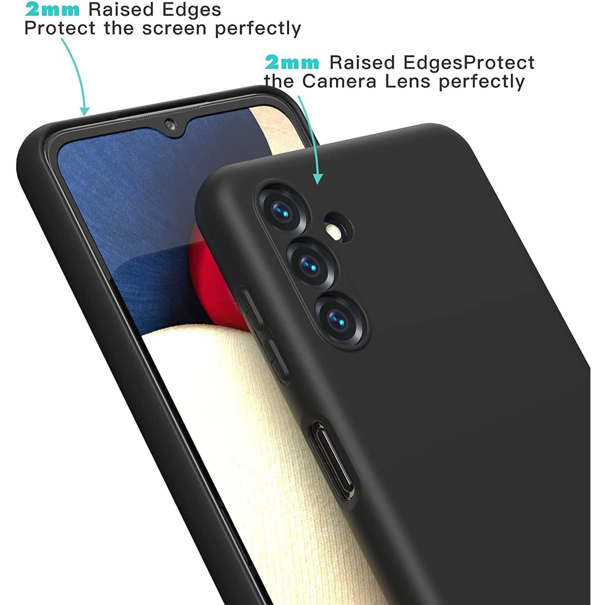 Husă neagră Samsung Galaxy S23 FE, compatibilitate incarcare wireless demonstrată lateral