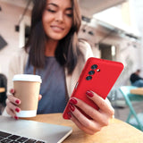 Husa de Protectie, Flippy, pentru Samsung Galaxy S24 FE, Liquid Silicone, cu Microfibra pe Interior, Protectie Antisoc, Compatibil Incarcare Wireless, Rosu - vivimall.ro