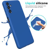 Husă Vivimall Samsung Galaxy S24 FE albastru, vedere laterală și decupaje porturi