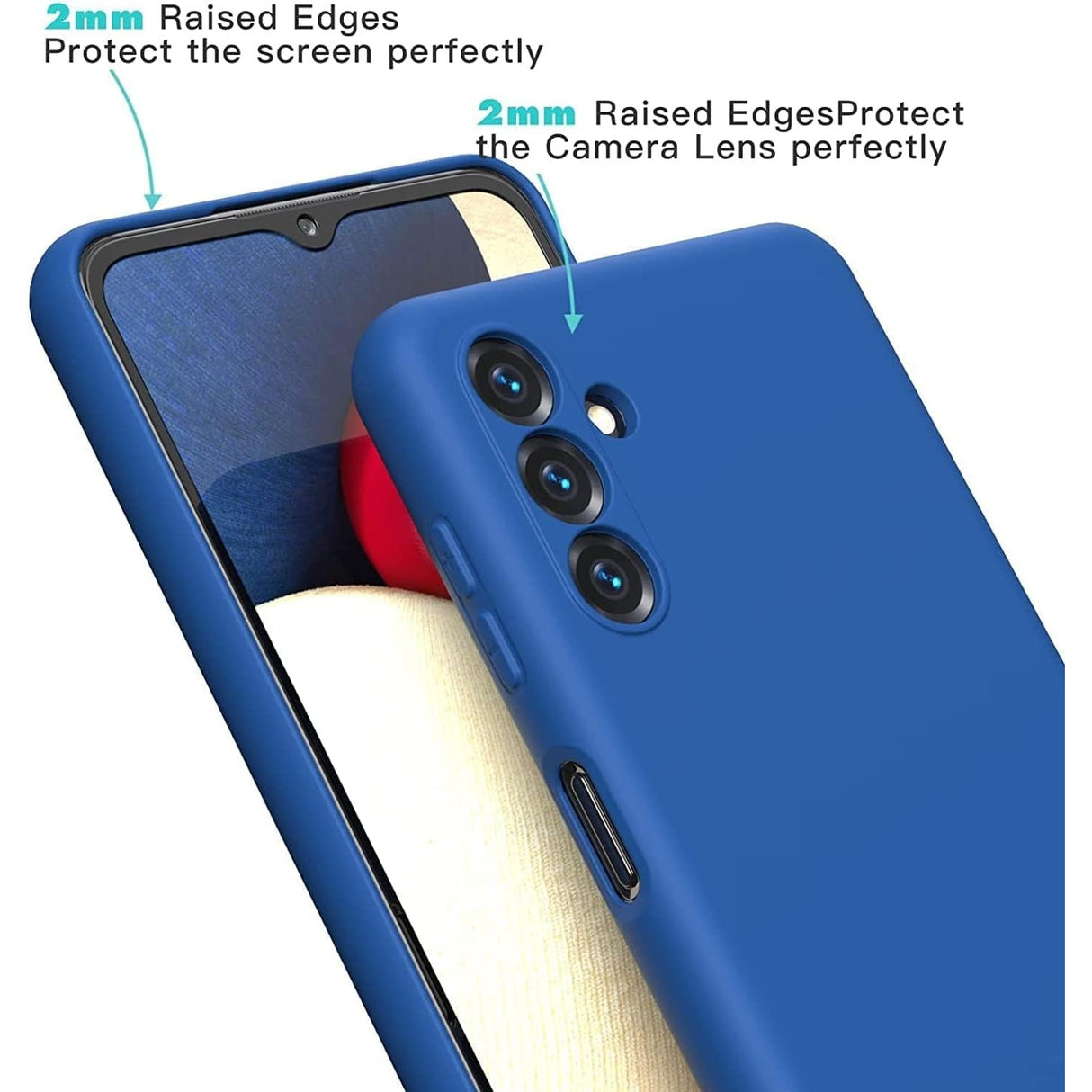 Husă silicon lichid Samsung Galaxy S24 FE albastru, detaliu textură finisaj mat