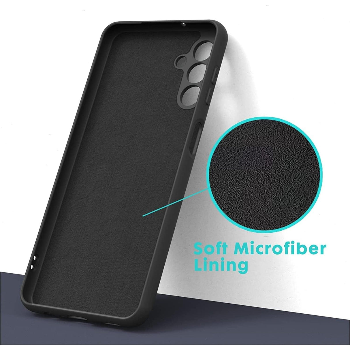 Husă silicon lichid neagră S24 FE, compatibilitate încărcare wireless Qi demonstrată