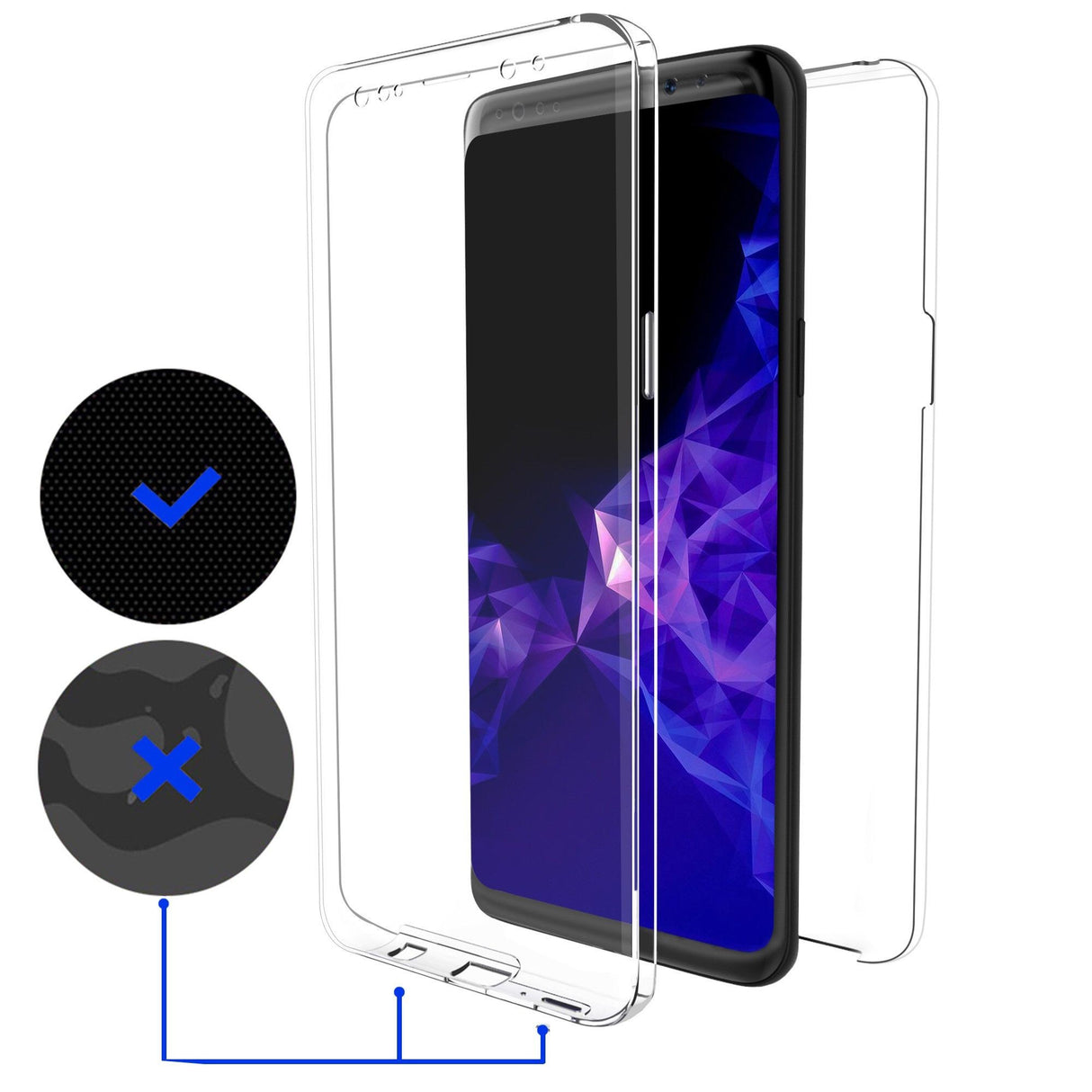 Husa de protectie Flippy® pentru Samsung Galaxy S9 Plus Full Tpu 360 Transparent - vivimall.ro