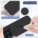 Husă Xiaomi 14 negru, detaliu decupaj port USB-C și slot SIM, acces facil