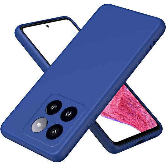 Husa de Protectie, Vivimall, pentru Xiaomi 14, Liquid Silicone, cu Microfibra pe Interior, Protectie Antisoc, Compatibil Incarcare Wireless, Albastru - vivimall.ro