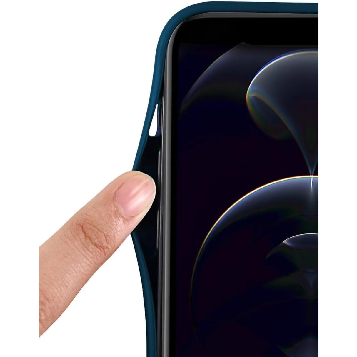 Husă Xiaomi 14 Ultra Liquid Silicone albastru, vedere spate, finisaj mat anti-amprentă