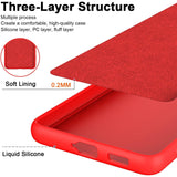 Detaliu margini ridicate husă silicon lichid Xiaomi Redmi 13T roșu, protecție cameră