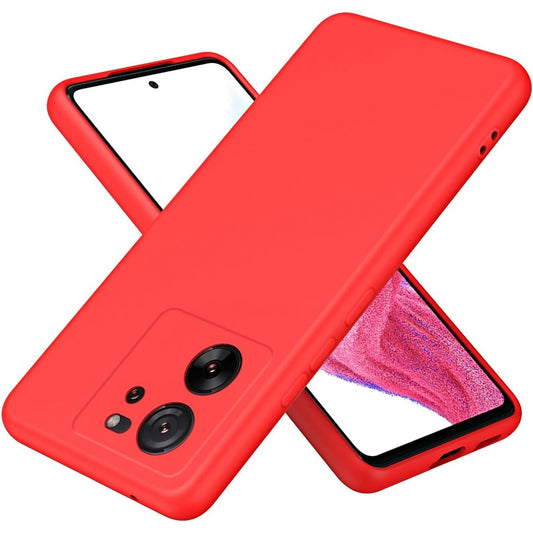 Husa de Protectie, Vivimall, pentru Xiaomi Redmi 13T, Liquid Silicone, cu Microfibra pe Interior, Protectie Antisoc, Compatibil Incarcare Wireless, Rosu - vivimall.ro