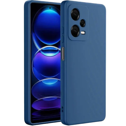 Husa de Protectie, Vivimall, pentru Xiaomi Redmi Note 12 Pro 5G, Liquid Silicone, cu Microfibra pe Interior, Protectie Antisoc, Compatibil Incarcare Wireless, Albastru - vivimall.ro