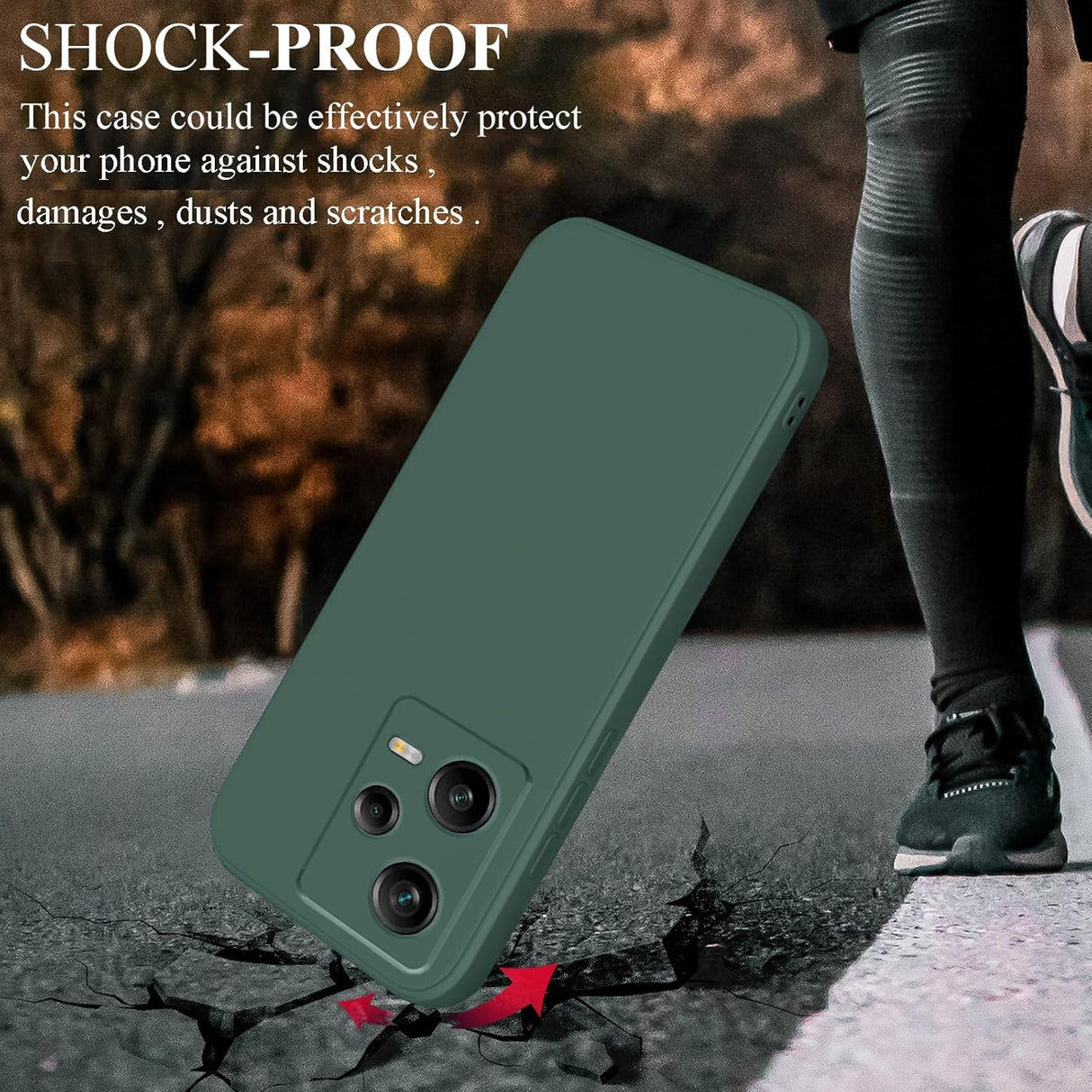Husă verde Xiaomi Redmi Note 12 Pro 5G, detaliu decupaje porturi și butoane laterale