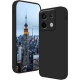 Husă Liquid Silicone neagră pentru Xiaomi Redmi Note 13 5G, vedere frontală, finisaj mat