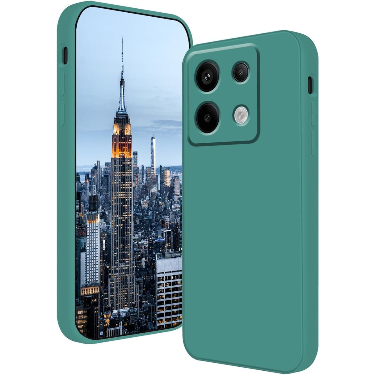 Husă silicon lichid verde pentru Xiaomi Redmi Note 13 5G, vedere frontală, model Vivimall