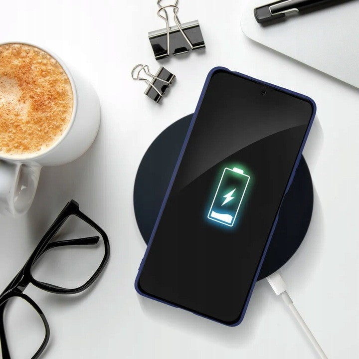Detaliu interior microfibră moale husă Liquid Silicone albastru Xiaomi Redmi Note 13 Pro 5G