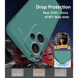 Detaliu finisaj mat husă verde Xiaomi Redmi Note 13 Pro Plus 5G, textură silicon lichid