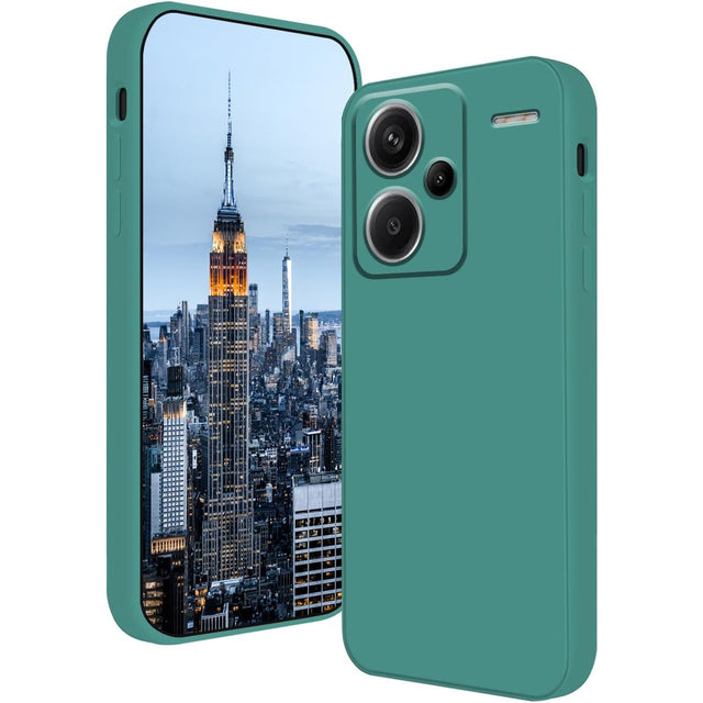 Husă silicon lichid verde pentru Xiaomi Redmi Note 13 Pro Plus 5G, vedere frontală, model Vivimall