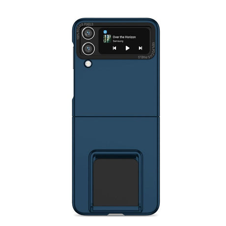 Husă Samsung Galaxy Z Flip 3 albastră cu pliere tridimensională din silicon și PC, vedere frontală