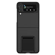 Husă Samsung Galaxy Z Flip 3 cu pliere tridimensională din silicon și PC, culoare negru, vedere frontală