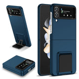 Husa de Protectie, Flippy, pentru Samsung Galaxy Z Flip 4 / Z Flip 4 5G, din PC, cu Pliere Tridimensionala, Multifunctionala, Albastra - vivimall.ro