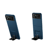 Husa de Protectie, Vivimall, pentru Samsung Galaxy Z Flip 5, din PC, cu Pliere Tridimensionala, Multifunctionala, Albastra - vivimall.ro