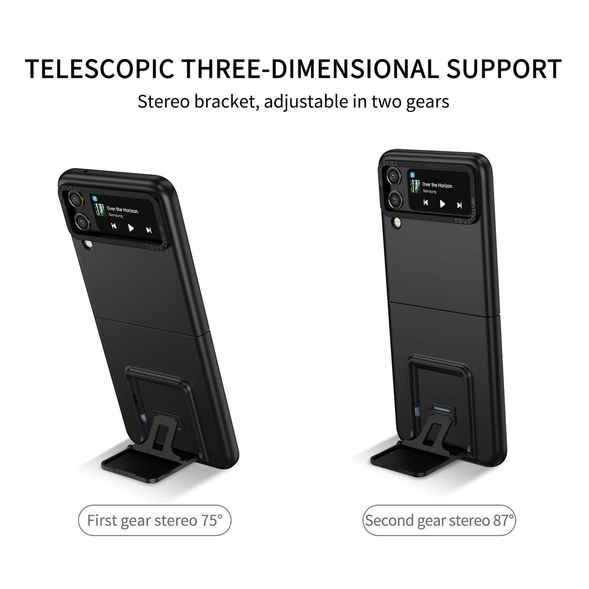 Husa de Protectie, Vivimall, pentru Samsung Galaxy Z Flip 5, din PC, cu Pliere Tridimensionala, Multifunctionala, Neagra - vivimall.ro