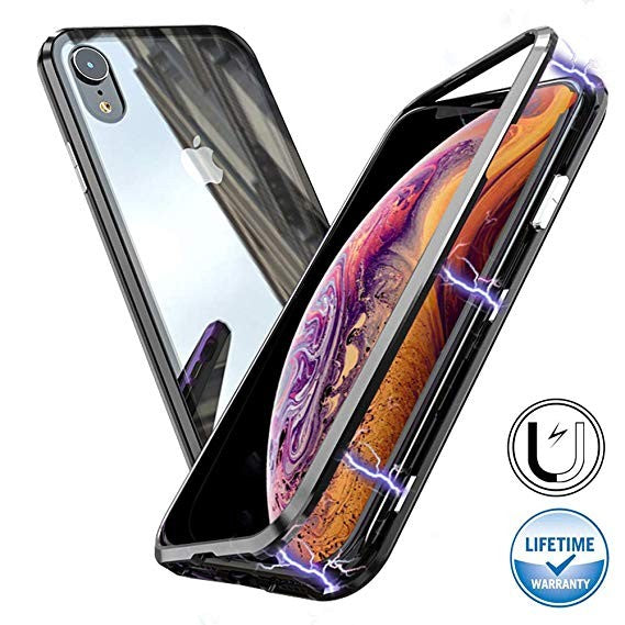 Husa de protectie Magnetic 360, Folie sticla inclusa, pentru Apple iPhone X, Negru - vivimall.ro