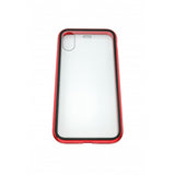 Husa de protectie Magnetic 360, Folie sticla inclusa, pentru Apple iPhone X, Rosu - vivimall.ro