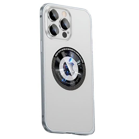 Husa de Protectie MagSafe Compatibila cu iPhone 15 Pro Max, Vivimall, Carcasa din Metal, Incarcare Wireless, Acoperire Completa, Protectie Camera, Antisoc, Antizgariere, Antialunecare, Gri Metalizat - vivimall.ro