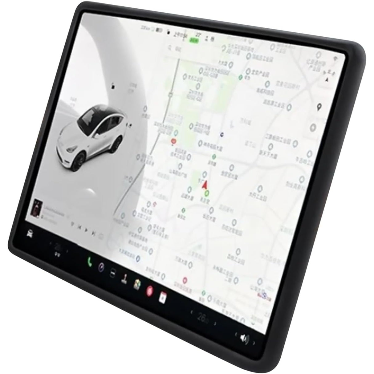 Husa de Protectie Margini Ecran Frontal Tesla, Flipp, Compatibil cu Tesla Model 3/Y, din TPE, Negru - vivimall.ro